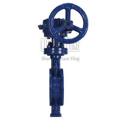 Wafer type butterfly valve with gearbox