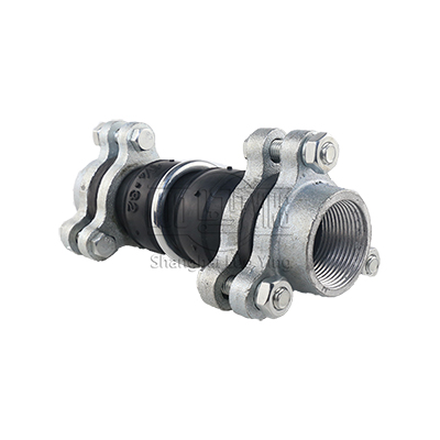 Threaded rubber expansion bellows connection
