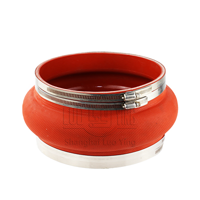 Red clamp rubber coupling
