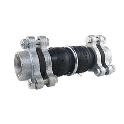 Threaded rubber expansion bellows connection